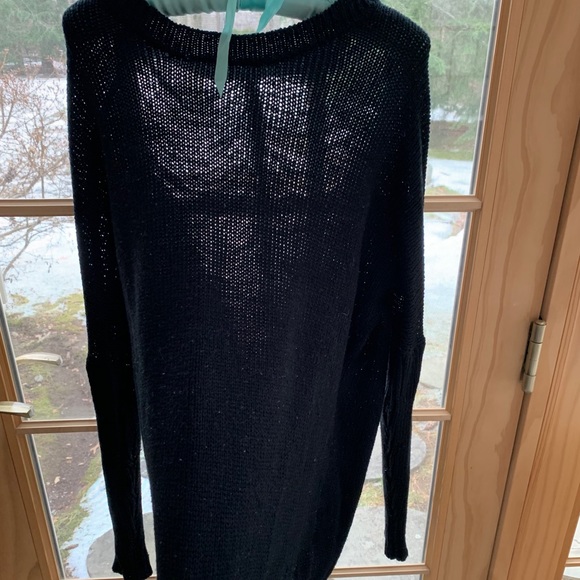 LF Black Oversized Long Detail Back Sweater - Picture 2 of 7